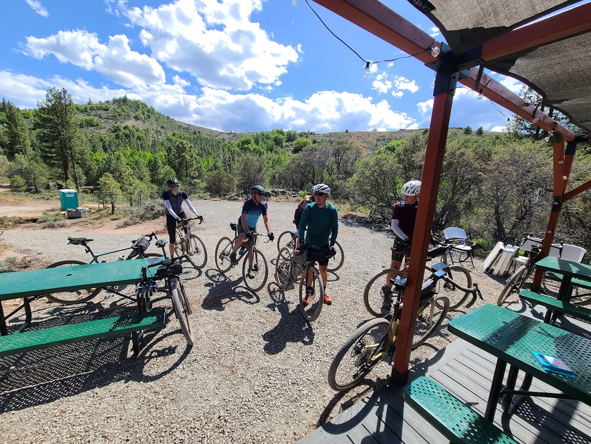 Gravel biking on Lost Sierra roads near High Camp
